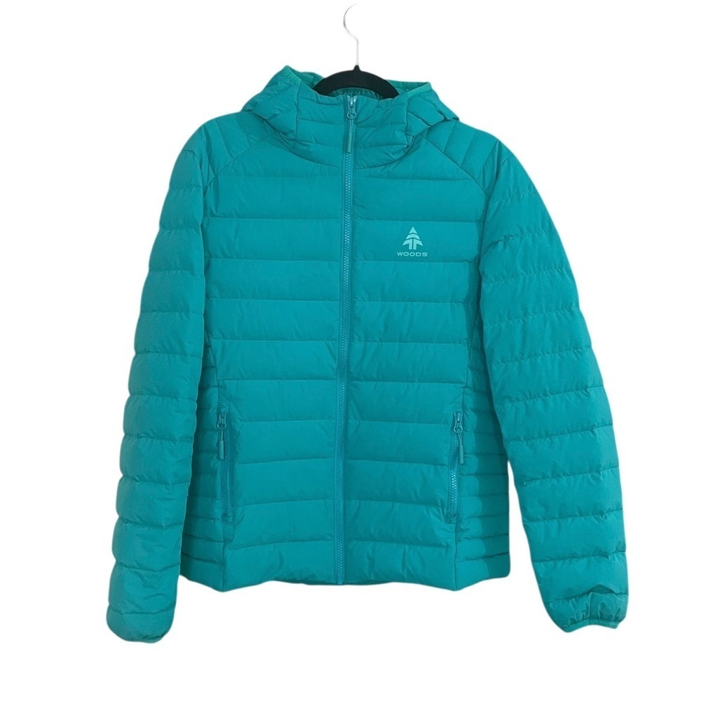 WOODS Women's Down Puffer Jacket Medium Lake Blue